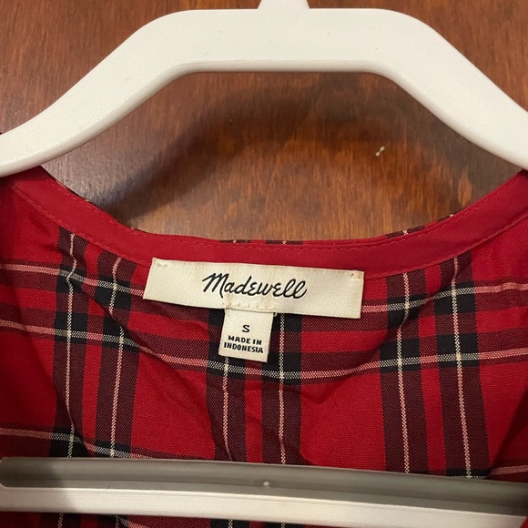 Madewell Studio Ruffle-Hem Top in Clanton Plaid Size S - Picture 4 of 5